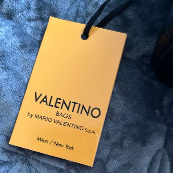 Valentino by Mario Valentino Diana Embossed  Leather Dome Black Crossbody Bag - Picture 5 of 10